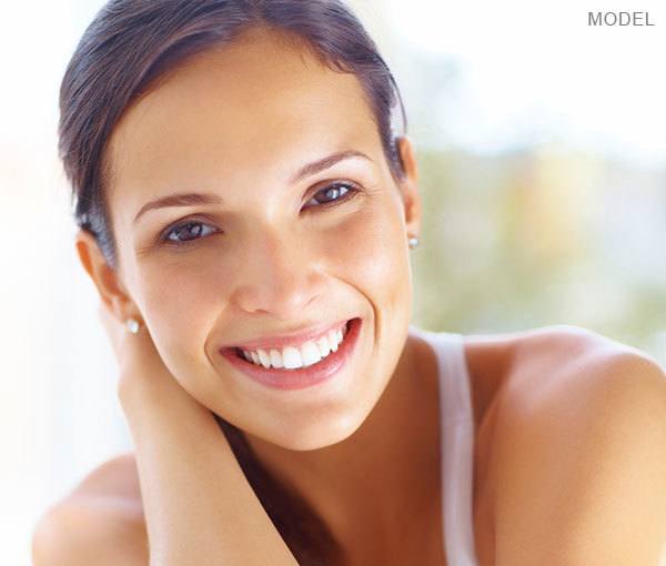 Female model smiling