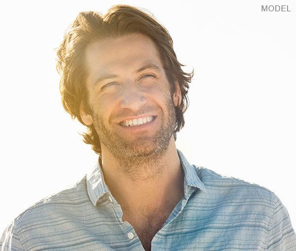 Male model smiling