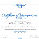 Obagi Diamond Club Certificate of Recognition 2009
