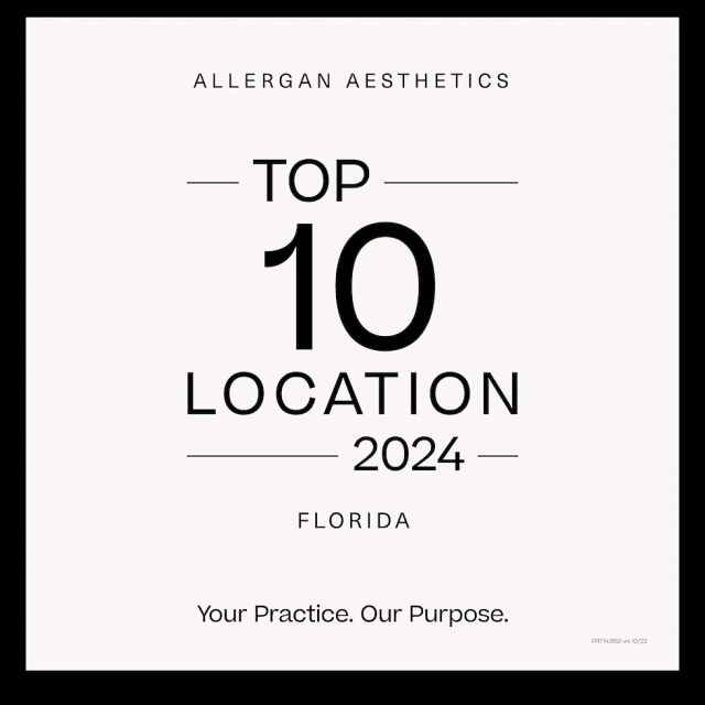Come see why we are one of the Top 10 Allergan accounts in Florida!
Allergan provides us with their amazing products that you all know and love 💜BOTOX, Juvederm, SkinMedica, and Natrelle Breast Implants! 

Ps. We are the only location in the top 10 in North Florida! 👀